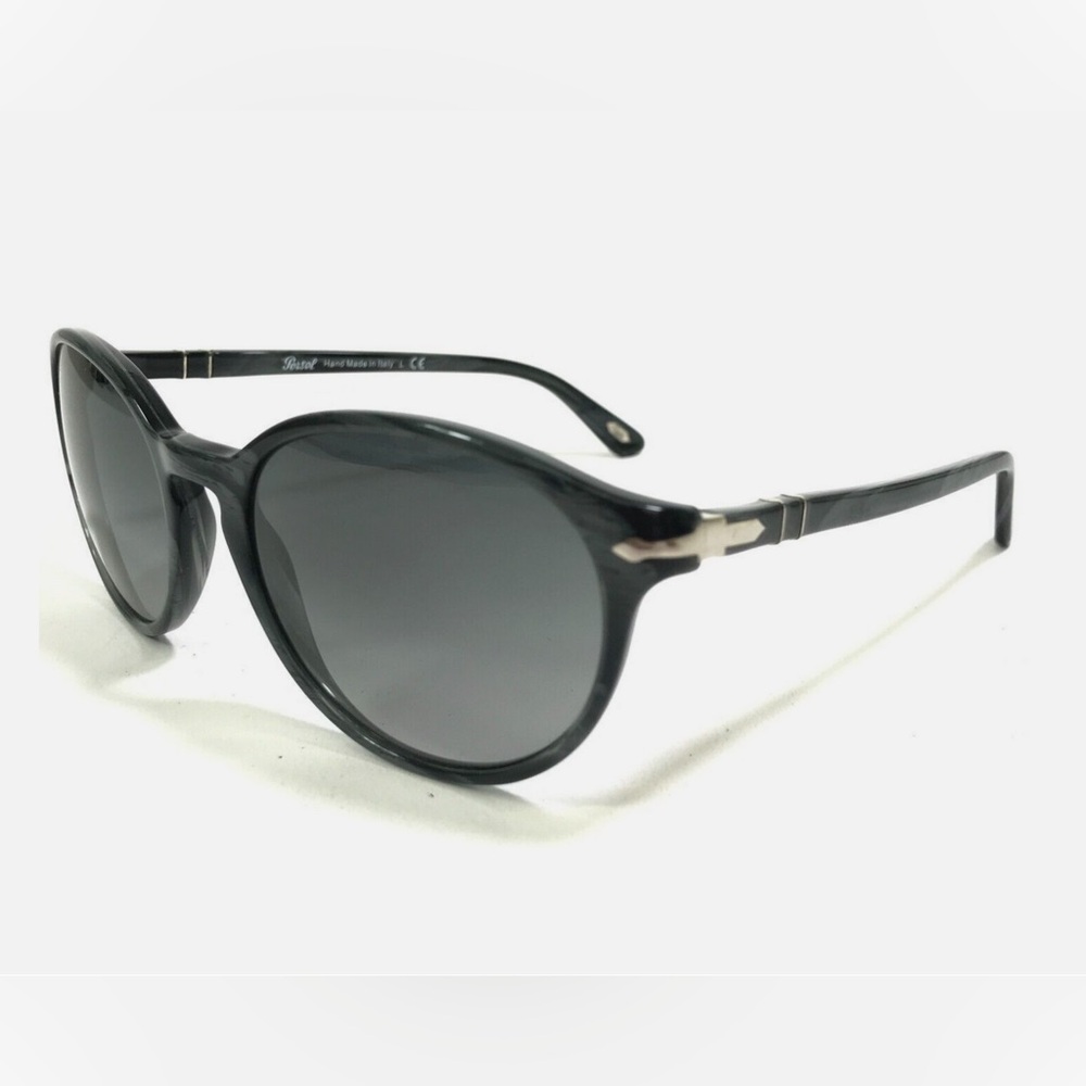 Persol 3015S Gray Horn Oval Sunglasses